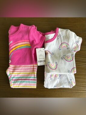 Carters 24 Month Girls Pink Rainbow Pajama Set - 4-Piece Sleepwear. NWT